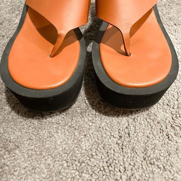 Frame Le Ocean Women’s 39.5 Brown Leather Platform Chunky Flip Flop Sandal - Picture 12 of 12